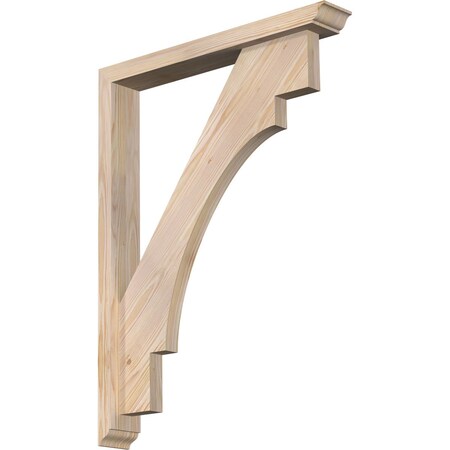 Ekena Millwork Merced Traditional Smooth Bracket w/ Offset Brace, Douglas Fir, 3 1/2"W x 24"D x 32"H BKT0402X24X32MRC01SDF